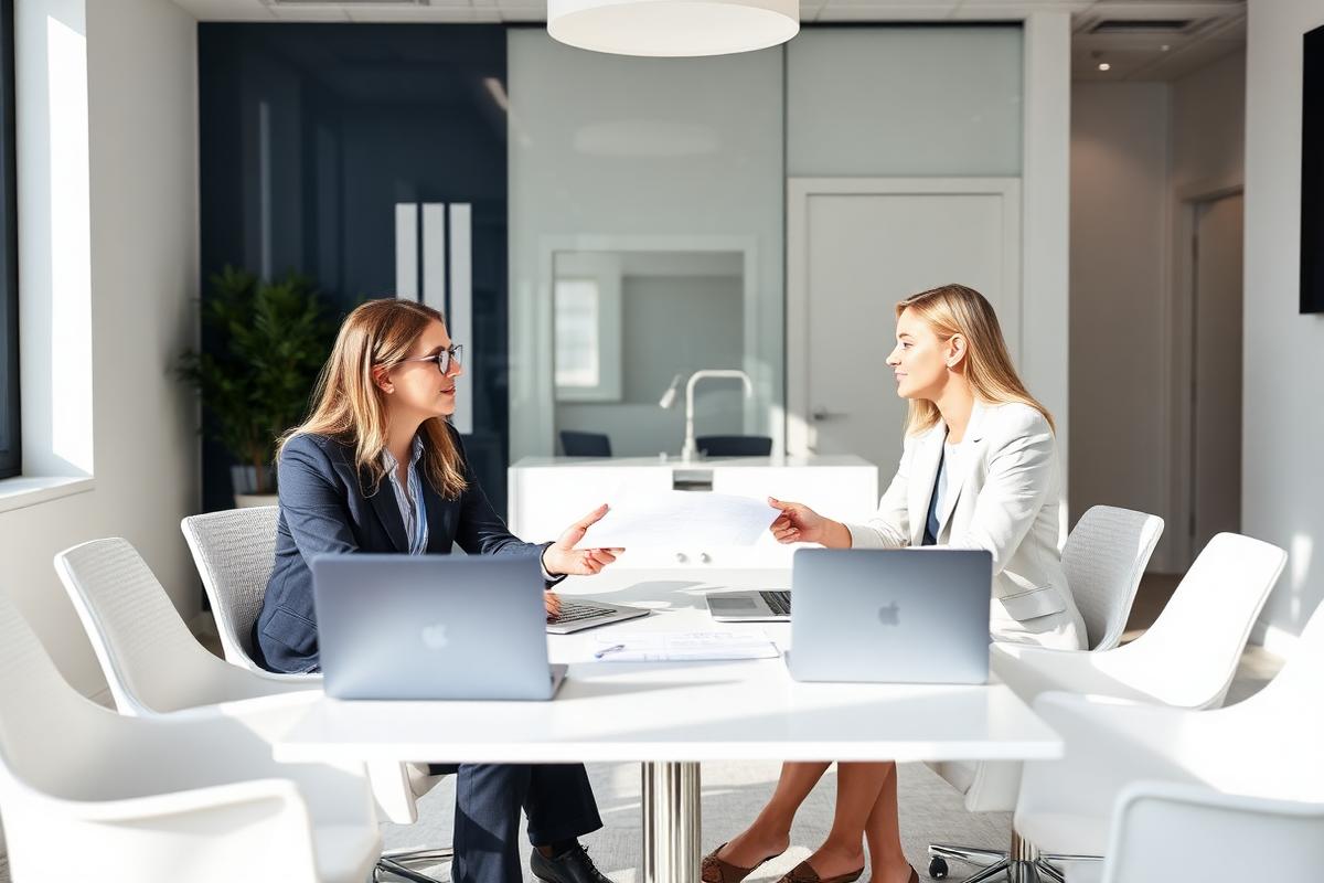 Zakelijk overleg tussen twee professionals